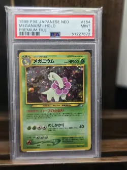 Pokemon TCG Meganium Neo Genesis Holo Rare 154 Japanese - Image 1