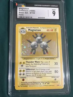 Pokemon TCG Magneton 1999 Base Set 9/102 Holo CGC Mint 9 Keiji kinebuchi - Image 1