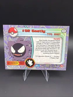 #92 Gastly Topps Series 1 Blue Logo Non-Holo Pokemon TCG - Image 2
