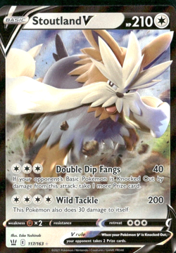 Stoutland V 117/163 Battle Styles Pokemon TCG Ultra Rare - Image 1