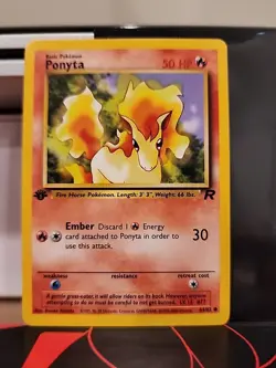 Pokemon TCG: Ponyta 64/82 Team Rocket 1st Edition WOTC - NM - Image 1