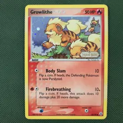 Growlithe 55/92 EX Legend Maker Reverse Holo Stamped 2006 Nintendo Pokemon Card - Image 1