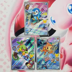 Piplup 042 + Chimchar 041 + Turtwig 040 - First Partner Pokemon Cards - #L478 - Image 1