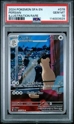 Pokemon TCG Persian Shrouded Fable Holo Illustration Card 078/064 PSA 10 - Image 1