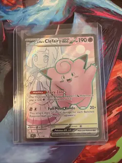 Pokemon TCG Lillie's Clefairy EX Holo Ultra Rare Card 173/159 Journey Together - Image 1