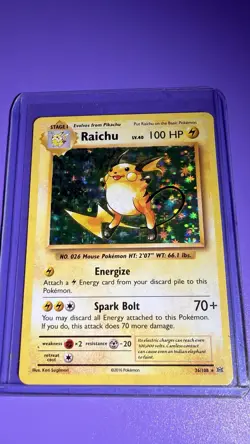 Pokemon Raichu Evolutions 36/108 Holo Rare 2016 100 HP Stage 1 Card - Image 1
