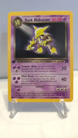 Dark Alakazam 1st Ed 18/82 Rare Non Holo LP Team Rocket Pokemon Card TCG Vintage - Image 1