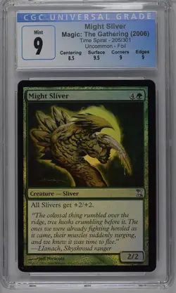 MIGHT SLIVER Time Spiral Foil U CGC 9 MTG [Nostalgium] - Image 1