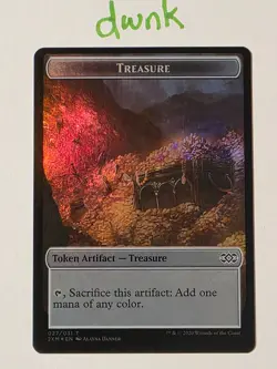 FOIL Treasure / Myr Token NM Double Masters 027 MTG Magic the Gathering 2020 - Image 1