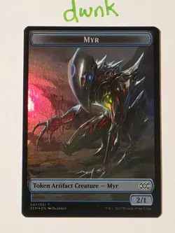 FOIL Treasure / Myr Token NM Double Masters 027 MTG Magic the Gathering 2020 - Image 2