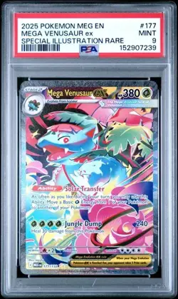 2025 Pokemon Mega Evolutions Mega Venusaur EX! SIR! English! PSA 9! #177/132! - Image 1