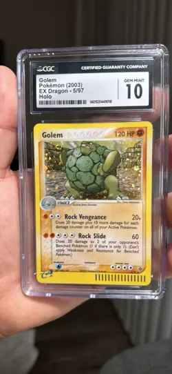 "CGC 10 Gem Mint Golem - 5/97 – Pokemon Card - Dragon" - Image 1