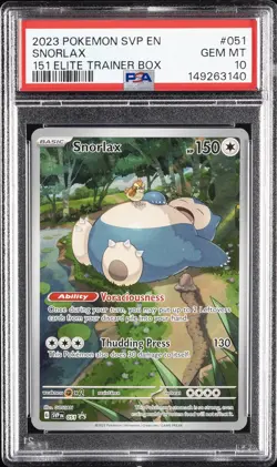 2023 POKEMON SVP EN-SV BLACK STAR PROMO 151 ELITE TRAINER BOX SNORLAX PSA 10 - Image 1