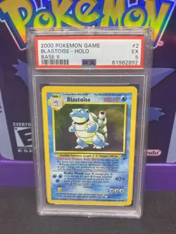 1999 POKEMON BASE SET UNLIMITED #2 BLASTOISE-HOLO PSA 5 - Image 1