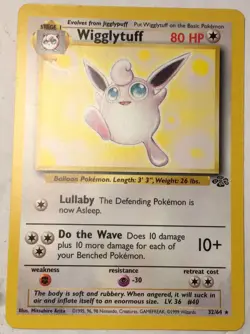 Retro Wigglytuff Pokemon TCG Jungle Set Unlimited 32/64 Rare Non-Holo LP - Image 1