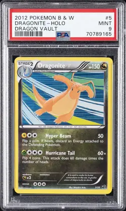 2012 POKEMON B&W DRAGON VAULT #5 DRAGONITE-HOLO PSA 9 - Image 1