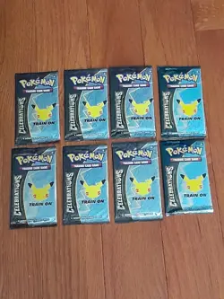 8x Pokemon Celebrations Packs Factory Sealed 2021 - Image 1