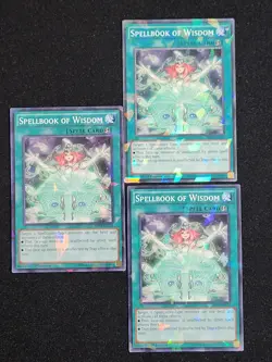 3 X YuGiOh Spellbook of Wisdom BP03-EN177 1st Ed Shatterfoil Rare MP/LP - Image 1