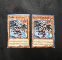 Yu-Gi-Oh! Red-Eyes Retro Dragon LDS1-EN009 Common 1st Edition NM/M x2 Set of Two - Image 1