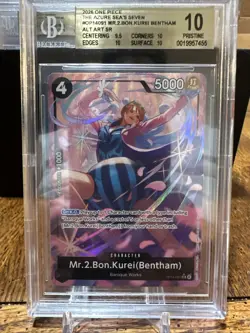2026 One Piece Azure Sea's Seven OP14-091 Mr.2.Bon.Kurei Bentham Alt SR BGS 10 - Image 2