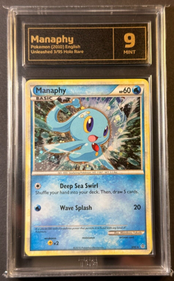 Manaphy 3/95 HGSS Unleashed Holo - TCG 9 Mint Graded Pokemon Card PSA CGC - Image 1