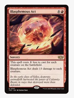Blasphemous Act | MTG TDC | Red Sorcery Damage Board Wipe Commander Rare | NM - Image 1