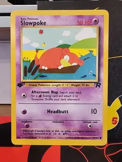 Pokemon Team Rocket 1st Edition Regular Finish Slowpoke 67/82 NM - Image 1