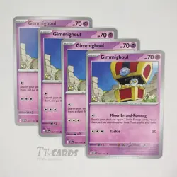Gimmighoul 097/191 x4 Playset 4x Pokemon S&V Surging Sparks SSP - 4 Card Set - Image 1