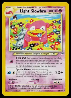 Pokemon Card - Light Slowbro Neo Destiny 51/105 Uncommon - Image 1