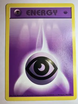 1st Edition Psychic Energy 101/102 Base Set Pokemon Card - LP - Image 1