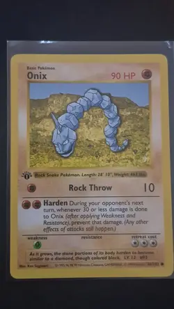 Pokemon 1st Edition Shadowless Onix 1999 WOTC 56/102 - Image 1