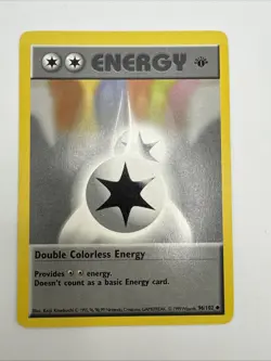 Double Colorless Energy 96/102 Base Set 1st Edition Rare Vintage Pokemon Card - Image 3