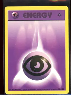 Psychic Energy BACK STAMP Error Ex/LP 101/102 1st Edition Base Set Pokemon - Image 1
