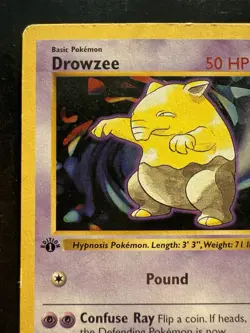Pokemon Drowzee Common 1st Edition Base Set Shadowless 49/102 (MP) - Image 2