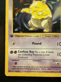 Pokemon Drowzee Common 1st Edition Base Set Shadowless 49/102 (MP) - Image 4
