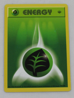 1999 Pokemon Game Grass Energy 99/102 1st Edition Base Set NM - Image 1