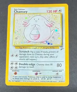 POKEMON TCG CHANSEY 3/130 RARE HOLO BASE SET 2 EXCELLENT NR MINT PACK TO FOLDER - Image 1