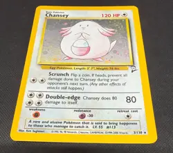 POKEMON TCG CHANSEY 3/130 RARE HOLO BASE SET 2 EXCELLENT NR MINT PACK TO FOLDER - Image 2