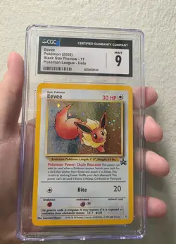 2000 Pokemon League Black Star Promo Holo Eevee #11 CGC 9 - Image 1