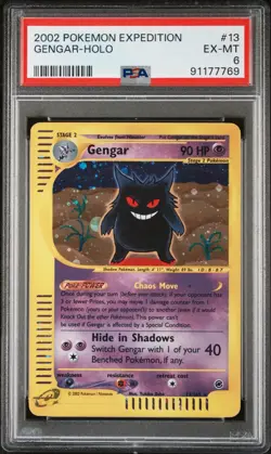2002 POKEMON EXPEDITION #13 GENGAR-HOLO PSA 6 (POSSIBLE PSA 7) - Image 1