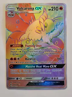 Pokemon TCG Volcarona GX Cosmic Eclipse Secret Rare Card 252/236 - Image 1