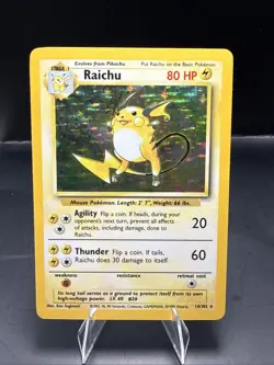 Pokemon Raichu Holo Rare 14/102 1999 Unlimited Pokemon TCG Raw Card B - Image 1