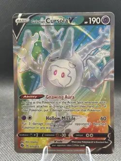 Pokemon Galarian Cursola V 71/73 Champions Path Full Art Ultra Rare Holo 190HP - Image 1