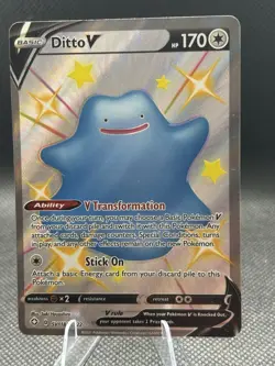 Pokemon Ditto V SV118/122 Shiny Vault Shiny Holo Rare Full Art 170HP - Image 1