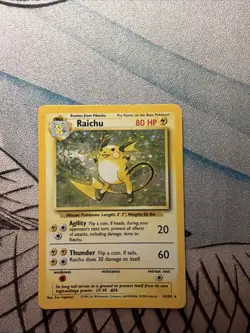 Pokemon TCG Raichu Holo Rare Base Set 14/102 WOTC 1999 Vintage Holo Card - Image 1