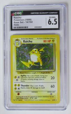 1999 Pokemon Base Set Raichu Holo 14/102 CGC 6.5 - Image 1