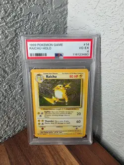 Pokemon RAICHU 14/102 Holo Rare Base Set PSA 4 Graded VG - EX 🍒 - Image 1