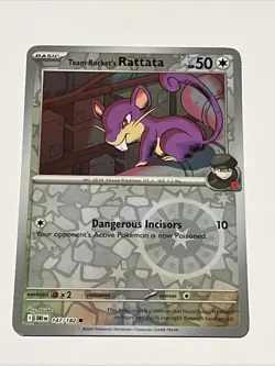 Team Rocket's Rattata - Reverse Holo Destined Rivals 147/182 Pokemon 151 Card NM - Image 1