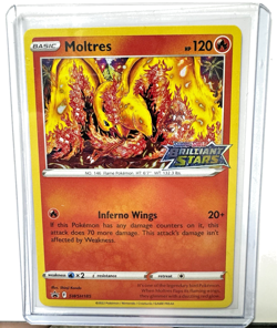 Pokemon Sword & Shield Brilliant Stars Moltres SWSH185 Stamped Black Star Promo - Image 1