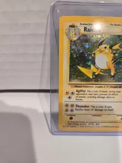 Raichu Holo 14/102 Base Set Unlimited 1999 Lightly Played Vintage Pokemon Card - Image 5